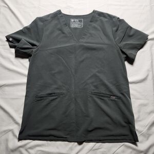 Figs Womens Large FW1100 Casma Three Pocket Scrub Top Grey